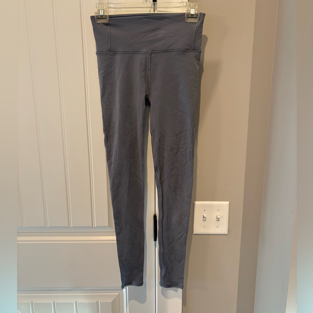 Blue/gray lululemon High-Waisted Leggings with cutouts
